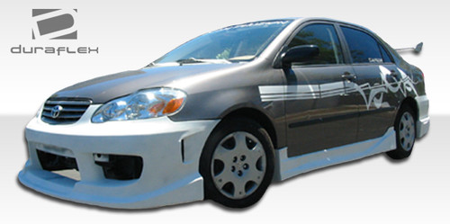 2003-2008 Toyota Corolla Duraflex Drifter Front Bumper Cover - 1 Piece / Vehicle Year Make Model Trim - 2003-2008-Toyota Corolla ALL / Product Type - Front Bumper / Style Name -Drifter / Kit Material - FRP (Fiberglass Reinforced Plastics) / Notes -