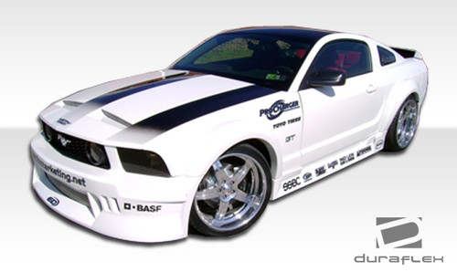 2005-2014 Ford Mustang Duraflex Circuit Wide Body Side Skirts Rocker Panels - 2 Piece / Vehicle Year Make Model Trim - 2005-2014-Ford Mustang ALL / Product Type - Sideskirts / Style Name -Circuit / Kit Material - FRP (Fiberglass Reinforced Plastics) / Notes - Note: must be used in conjunction with complete wide body kit
