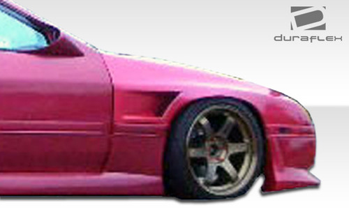 1986-1991 Mazda RX-7 Duraflex M-1 Sport Front Fenders (+20mm) - 2 Piece / Vehicle Year Make Model Trim - 1986-1991-Mazda RX7 ALL / Product Type - Fender / Style Name -M-1 / Kit Material - FRP (Fiberglass Reinforced Plastics) / Notes - Note: front fenders are 20mm complete replacement fenders. provides wider stance to use wider and lower offset wheels.