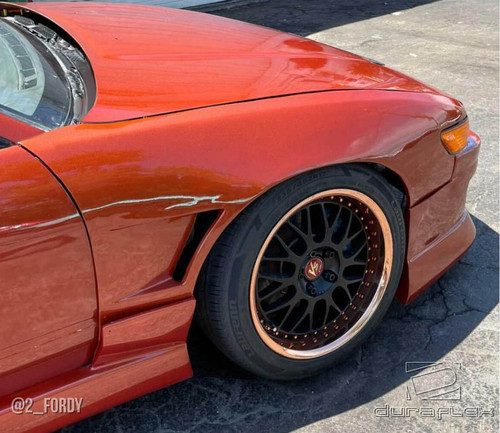 1989-1994 Nissan Silvia S13 Duraflex M-1 Sport Fenders (+30mm)- 2 Piece / Vehicle Year Make Model Trim - 1989-1994-Nissan S13 Silvia 2DR / Product Type - Fender / Style Name -M-1 / Kit Material - FRP (Fiberglass Reinforced Plastics) / Notes - Note: front fenders are 30mm wider. provides wider stance to use wider and lower offset wheels.