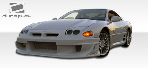 1991-1993 Mitsubishi 3000GT Dodge Stealth Duraflex Bomber Front Bumper Cover - 1 Piece / Vehicle Year Make Model Trim - 1991-1993-Mitsubishi 3000GT ALL / Product Type - Front Bumper / Style Name -Bomber / Kit Material - FRP (Fiberglass Reinforced Plastics) / Notes - Note: bumper requires the use of 91-93 3000GT bumper lights