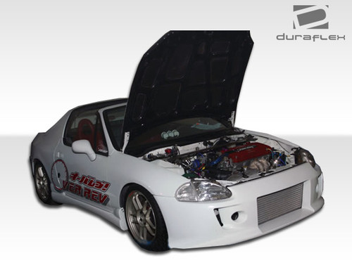 1993-1997 Honda Del Sol Duraflex Type M Front Bumper Cover - 1 Piece / Vehicle Year Make Model Trim - 1993-1997-Honda Del Sol ALL / Product Type - Front Bumper / Style Name -Type M / Kit Material - FRP (Fiberglass Reinforced Plastics) / Notes - Note: no fog light holes between headlights