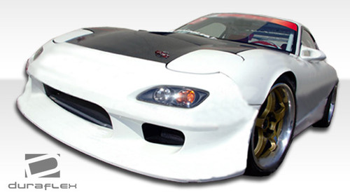 1993-1997 Mazda RX-7 Duraflex V-Speed Front Bumper Cover - 1 Piece / Vehicle Year Make Model Trim - 1993-1997-Mazda RX7 ALL / Product Type - Front Bumper / Style Name -V-Speed / Kit Material - FRP (Fiberglass Reinforced Plastics) / Notes -