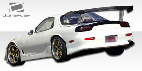1993-1997 Mazda RX-7 Duraflex V-Speed Rear Bumper Cover - 1 Piece / Vehicle Year Make Model Trim - 1993-1997-Mazda RX7 ALL / Product Type - Rear Bumper / Style Name -V-Speed / Kit Material - FRP (Fiberglass Reinforced Plastics) / Notes -