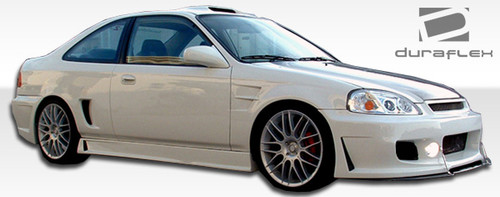 1999-2000 Honda Civic Duraflex B-2 Front Bumper Cover - 1 Piece / Vehicle Year Make Model Trim - 1999-2000-Honda Civic ALL / Product Type - Front Bumper / Style Name -B-2 / Kit Material - FRP (Fiberglass Reinforced Plastics) / Notes -
