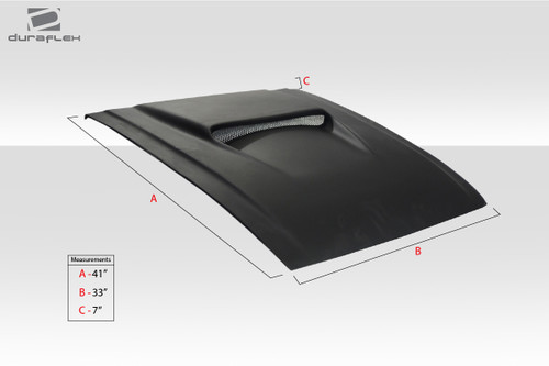 Universal Duraflex Spyder 2 Hood Scoop - 1 Piece / Vehicle Year Make Model Trim - --  ALL / Product Type - Scoop / Style Name -\Universal / Kit Material - FRP (Fiberglass Reinforced Plastics) / Notes - Note: 41.75" front to back 31.75" side to side at back 24.75" from side to side at front 2.5" scoop opening