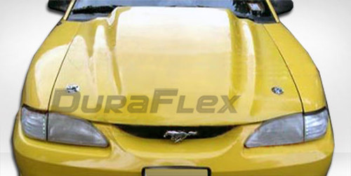 1994-1998 Ford Mustang Duraflex 3" Cowl Hood - 1 Piece / Vehicle Year Make Model Trim - 1994-1998-Ford Mustang ALL / Product Type - Hood / Style Name -Cowl / Kit Material - FRP (Fiberglass Reinforced Plastics) / Notes - Note: Hood pins are required.