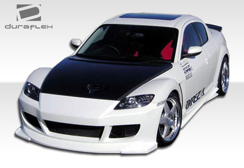 2004-2008 Mazda RX-8 Duraflex Velocity Front Bumper Cover - 1 Piece / Vehicle Year Make Model Trim - 2004-2008-Mazda RX8 ALL / Product Type - Front Bumper / Style Name -Velocity / Kit Material - FRP (Fiberglass Reinforced Plastics) / Notes -