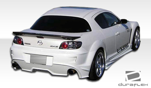 2004-2011 Mazda RX-8 Duraflex Velocity Side Skirts Rocker Panels - 2 Piece / Vehicle Year Make Model Trim - 2004-2011-Mazda RX8 ALL / Product Type - Sideskirts / Style Name -Velocity / Kit Material - FRP (Fiberglass Reinforced Plastics) / Notes -