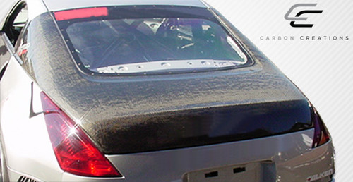 2003-2008 Nissan 350Z Z33 Coupe Carbon Creations OEM Look Trunk - 1 Piece / Vehicle Year Make Model Trim - 2003-2008-Nissan 350Z ALL / Product Type - Trunk/Hatch / Style Name -OEM Look / Kit Material - Carbon Fiber / Notes - Note: will not fit convertible models. some trunks/hatches may have springs or shocks that must be removed for proper fitment. most hatches require removal of the oem glass.