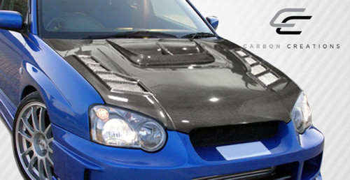 2004-2005 Subaru Impreza WRX STI Carbon Creations C-1 Hood - 1 Piece / Vehicle Year Make Model Trim - 2004-2005-Subaru Impreza ALL / Product Type - Hood / Style Name -C-1 / Kit Material - Carbon Fiber / Notes - Note: Hood pins are required.