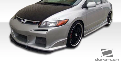 2006-2011 Honda Civic 2DR Duraflex Raven Front Bumper Cover - 1 Piece / Vehicle Year Make Model Trim - 2006-2011-Honda Civic 2DR / Product Type - Front Bumper / Style Name -Raven / Kit Material - FRP (Fiberglass Reinforced Plastics) / Notes - Note: front bumper is designed for 06-08 models. 09+ models require the usage of the front grille from the 06-08 models.