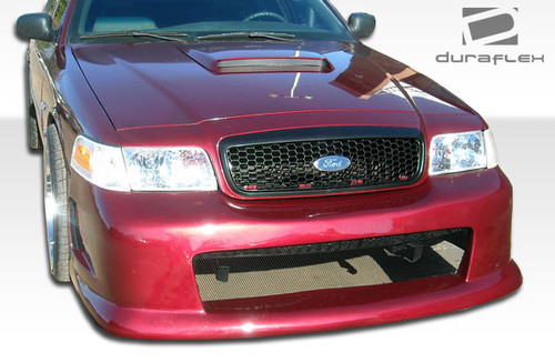 1998-2007 Ford Crown Victoria Duraflex GT Concept Front Bumper Cover - 1 Piece / Vehicle Year Make Model Trim - 1998-2007-Ford Crown Victoria ALL / Product Type - Front Bumper / Style Name -GT Concept / Kit Material - FRP (Fiberglass Reinforced Plastics) / Notes -