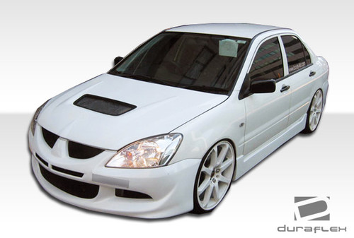 2004-2007 Mitsubishi Lancer Duraflex Evo 8 Body Kit - 4 Piece - Includes Evo 8 Front Bumper Cover (103716) Walker Rear Bumper Cover (100576) Walker Side Skirts Rocker Panels (100577) / Vehicle Year Make Model Trim - 2004-2007-Mitsubishi Lancer ALL / Product Type - Kit / Style Name -Evo 8 / Kit Material - FRP (Fiberglass Reinforced Plastics) / Notes -