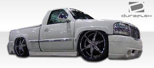 1999-2005 GMC Sierra 2000-2006 Yukon Duraflex VIP Front Bumper Cover - 1 Piece / Vehicle Year Make Model Trim - 1999-2005-GMC Sierra ALL / Product Type - Front Bumper / Style Name -VIP / Kit Material - FRP (Fiberglass Reinforced Plastics) / Notes -
