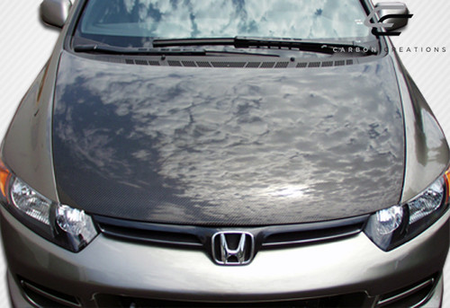 2006-2011 Honda Civic 4DR Carbon Creations OEM Look Hood - 1 Piece / Vehicle Year Make Model Trim - 2006-2011-Honda Civic 4DR / Product Type - Hood / Style Name -OEM Look / Kit Material - Carbon Fiber / Notes - Note: Hood pins are required.
