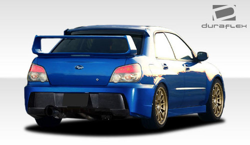 2006-2007 Subaru Impreza Duraflex Z-Speed Body Kit - 4 Piece - Includes Z-Speed Front Bumper Cover (104166) Z-Speed Side Skirts Rocker Panels (104167) Z-Speed Rear Bumper Cover (104168) / Vehicle Year Make Model Trim - 2006-2007-Subaru Impreza 4DR / Product Type - Kit / Style Name -Z-Speed / Kit Material - FRP (Fiberglass Reinforced Plastics) / Notes -