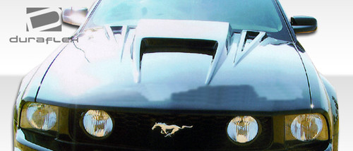2005-2009 Ford Mustang Duraflex Spyder 3 Hood - 1 Piece / Vehicle Year Make Model Trim - 2005-2009-Ford Mustang ALL / Product Type - Hood / Style Name -Spyder 3 / Kit Material - FRP (Fiberglass Reinforced Plastics) / Notes - Note: Hood pins are required.
