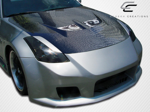 2003-2006 Nissan 350Z Z33 Carbon Creations Evo Hood - 1 Piece / Vehicle Year Make Model Trim - 2003-2006-Nissan 350Z ALL / Product Type - Hood / Style Name -Evo / Kit Material - Carbon Fiber / Notes - Note: Hood pins are required.