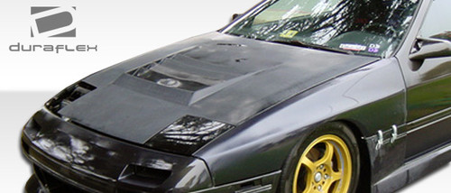 1986-1991 Mazda RX-7 Duraflex D-1 Hood - 1 Piece / Vehicle Year Make Model Trim - 1986-1991-Mazda RX7 ALL / Product Type - Hood / Style Name -D-1 / Kit Material - FRP (Fiberglass Reinforced Plastics) / Notes - Note: Hood pins are required.