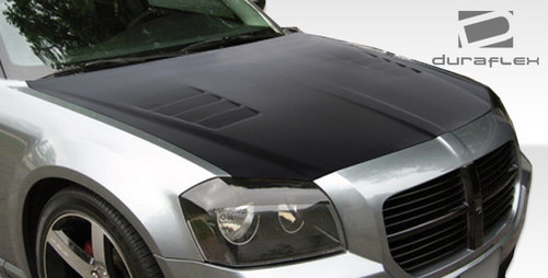 2005-2007 Dodge Magnum Duraflex Executive Hood - 1 Piece / Vehicle Year Make Model Trim - 2005-2007-Dodge Magnum ALL / Product Type - Hood / Style Name -Executive / Kit Material - FRP (Fiberglass Reinforced Plastics) / Notes - Note: Hood pins are required.