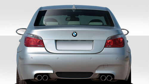 2004-2010 BMW 5 Series E60 4DR Duraflex M5 Look Rear Bumper Cover - 1 Piece / Vehicle Year Make Model Trim - 2004-2010-BMW 5 Series 4DR / Product Type - Rear Bumper / Style Name -M5 Look / Kit Material - FRP (Fiberglass Reinforced Plastics) / Notes -