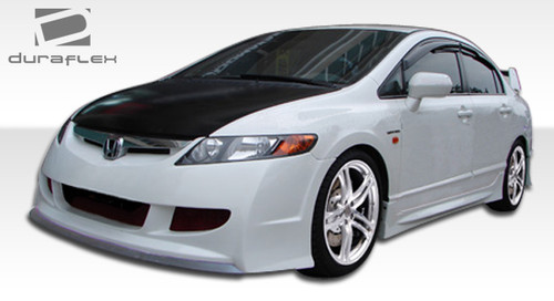 2006-2011 Honda Civic 4DR Duraflex R-Spec Body Kit - 5 Piece - Includes R-Spec Front Bumper Cover (104428) R-Spec Rear Bumper Cover (104429) R-Spec Side Skirts Rocker Panels (104430) R-Spec Rear Wing Trunk Lid Spoiler (104431) / Vehicle Year Make Model Trim - 2006-2011-Honda Civic 4DR / Product Type - Kit / Style Name -R-Spec / Kit Material - FRP (Fiberglass Reinforced Plastics) / Notes -