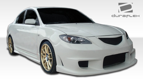 2004-2009 Mazda 3 4DR Duraflex I-Spec Body Kit - 6 Piece - Includes I-Spec Front Bumper Cover (104479) I-Spec Rear Bumper Cover (104480) I-Spec Side Skirts Rocker Panels (104481) I-Spec Grille (104482) I-Spec Rear Wing Trunk Lid Spoiler (104483) / Vehicle Year Make Model Trim - 2004-2009-Mazda Mazda 3 4DR / Product Type - Kit / Style Name -I-Spec / Kit Material - FRP (Fiberglass Reinforced Plastics) / Notes -
