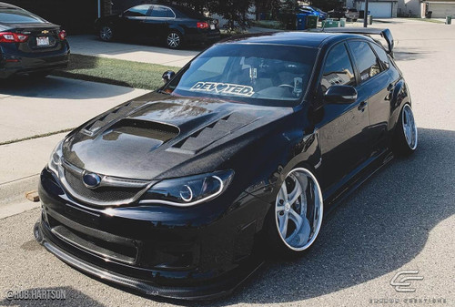 2008-2011 Subaru Impreza 2008-2014 WRX STI Carbon Creations Dritech GT Concept Hood - 1 Piece / Vehicle Year Make Model Trim - 2008-2014-Subaru Impreza ALL / Product Type - Hood / Style Name -GT Concept / Kit Material - Infusion Carbon Fiber / Notes - Note: Hood pins are required.