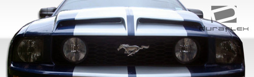 2005-2009 Ford Mustang Duraflex GT500 Hood - 1 Piece / Vehicle Year Make Model Trim - 2005-2009-Ford Mustang ALL / Product Type - Hood / Style Name -GT500 / Kit Material - FRP (Fiberglass Reinforced Plastics) / Notes - Note: Hood pins are required.