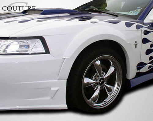 1999-2004 Ford Mustang Couture Polyurethane Demon Front Fender Flares - 2 Piece / Vehicle Year Make Model Trim - 1999-2004-Ford Mustang ALL / Product Type - Fender Flare / Style Name -Demon / Kit Material - Polyurethane / Notes -