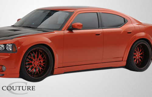 2006-2010 Dodge Charger Couture Polyurethane Luxe Wide Body Side Skirts Rocker Panels - 2 Piece / Vehicle Year Make Model Trim - 2006-2010-Dodge Charger ALL / Product Type - Sideskirts / Style Name -Luxe / Kit Material - Polyurethane / Notes - Note: must be used in conjunction with complete wide body kit