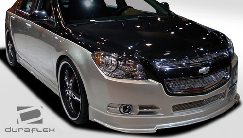2008-2012 Chevrolet Malibu Duraflex Racer Front Lip Under Spoiler Air Dam - 1 Piece / Vehicle Year Make Model Trim - 2008-2012-Chevrolet Malibu ALL / Product Type - Front Lip/Add On / Style Name -Racer / Kit Material - FRP (Fiberglass Reinforced Plastics) / Notes -