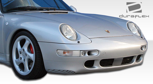 1995-1998 Porsche 911 Carrera 993 Duraflex Turbo Look Front Bumper Cover - 1 Piece / Vehicle Year Make Model Trim - 1995-1998-Porsche 993 ALL / Product Type - Front Bumper / Style Name -Turbo Look / Kit Material - FRP (Fiberglass Reinforced Plastics) / Notes -