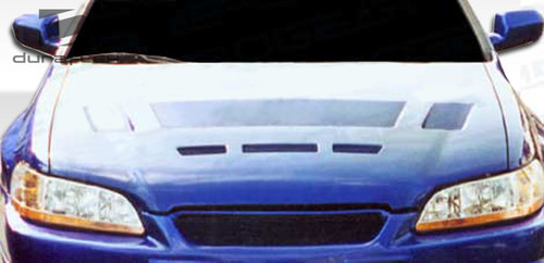 1998-2002 Honda Accord 2DR Duraflex Predator Hood - 1 Piece / Vehicle Year Make Model Trim - 1998-2002-Honda Accord 2DR / Product Type - Hood / Style Name -Predator / Kit Material - FRP (Fiberglass Reinforced Plastics) / Notes - Note: Hood pins are required.