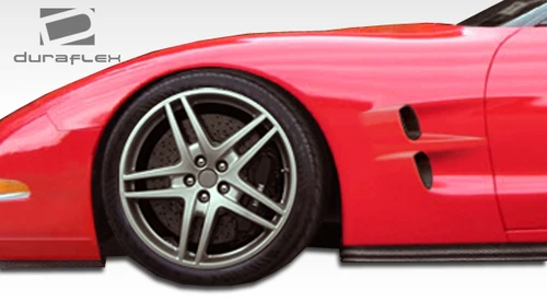 1997-2004 Chevrolet Corvette C5 Duraflex ZR Edition Fenders - 2 Piece / Vehicle Year Make Model Trim - 1997-2004-Chevrolet Corvette ALL / Product Type - Fender / Style Name -ZR Edition / Kit Material - FRP (Fiberglass Reinforced Plastics) / Notes -