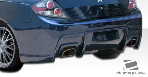 2007-2008 Hyundai Tiburon Duraflex Spec-R Rear Bumper Cover - 1 Piece / Vehicle Year Make Model Trim - 2007-2008-Hyundai Tiburon ALL / Product Type - Rear Bumper / Style Name -Spec-R / Kit Material - FRP (Fiberglass Reinforced Plastics) / Notes -