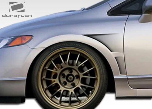 2006-2011 Honda Civic 4DR Duraflex GT Concept Fenders - 2 Piece / Vehicle Year Make Model Trim - 2006-2011-Honda Civic 4DR / Product Type - Fender / Style Name -GT Concept / Kit Material - FRP (Fiberglass Reinforced Plastics) / Notes -