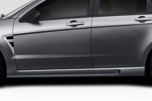 2008-2011 Ford Focus 4DR Duraflex Piranha Body Kit - 4 Piece - Includes Piranha Front Bumper Cover (106425) Piranha Side Skirts Rocker Panels (106426) Piranha Rear Bumper Cover (106427) / Vehicle Year Make Model Trim - 2008-2011-Ford Focus 4DR / Product Type - Kit / Style Name -Piranha / Kit Material - FRP (Fiberglass Reinforced Plastics) / Notes -