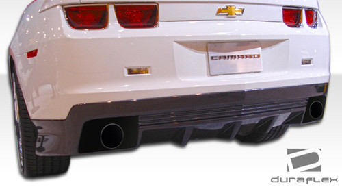 2010-2013 Chevrolet Camaro Duraflex GM-X Rear Lip Under Spoiler Air Dam - 1 Piece / Vehicle Year Make Model Trim - 2010-2013-Chevrolet Camaro ALL / Product Type - Rear Lip/Add On / Style Name -GM-X / Kit Material - FRP (Fiberglass Reinforced Plastics) / Notes - Note: does not include chrome exhaust bezels. will not fit zl1