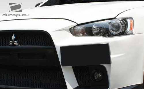 2008-2017 Mitsubishi Lancer Duraflex Evo X Look Plate Frame - 1 Piece / Vehicle Year Make Model Trim - 2008-2017-Mitsubishi Lancer ALL / Product Type - Accessory / Style Name -Evo X Look / Kit Material - FRP (Fiberglass Reinforced Plastics) / Notes - Note: For use with Duraflex Evo X Look Front Bumper (106953). All other applications require modifications.
