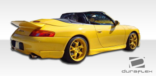 1999-2001 Porsche 911 Carrera 996 Duraflex Turbo Look Body Kit (will not fit turbo models ) - 4 Piece - Includes Turbo Look Front Bumper Cover (107075) Turbo Look Rear Bumper Cover (107076) GT-3 Side Skirts Rocker Panels (103749) / Vehicle Year Make Model Trim - 1999-2001-Porsche 996 ALL / Product Type - Kit / Style Name -Turbo / Kit Material - FRP (Fiberglass Reinforced Plastics) / Notes -
