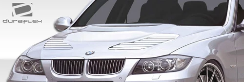 2006-2008 BMW 3 Series E90 4DR Duraflex GTR Look Hood - 1 Piece / Vehicle Year Make Model Trim - 2006-2008-BMW 3 Series 4DR / Product Type - Hood / Style Name -GTR / Kit Material - FRP (Fiberglass Reinforced Plastics) / Notes - Note: Hood pins are required.