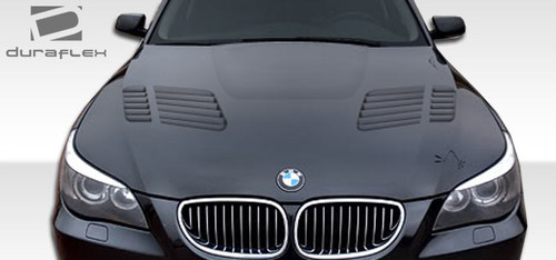 2004-2010 BMW 5 Series E60 4DR Duraflex GTR Look Hood - 1 Piece / Vehicle Year Make Model Trim - 2004-2010-BMW 5 Series 4DR / Product Type - Hood / Style Name -GTR / Kit Material - FRP (Fiberglass Reinforced Plastics) / Notes - Note: Hood pins are required.