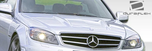 2008-2011 Mercedes C Class W204 Duraflex C63 Look Hood - 1 Piece / Vehicle Year Make Model Trim - 2008-2011-Mercedes C Class ALL / Product Type - Hood / Style Name -C63 Look / Kit Material - FRP (Fiberglass Reinforced Plastics) / Notes - Note: Hood pins are required. Does not fit C63 models