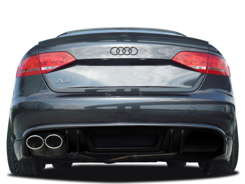 2009-2012 Audi A4 B8 4DR R-1 Rear Diffuser - 1 Piece / Vehicle Year Make Model Trim - 2009-2012-Audi A4 4DR / Product Type - Rear Lip/Add On / Style Name -R-1 / Kit Material - Plastic / Notes - Note: will not fit s-line models.