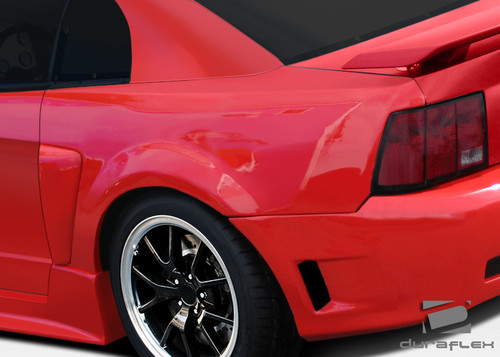 1999-2004 Ford Mustang Duraflex CBR500 Wide Body Rear Fender Flares - 2 Piece / Vehicle Year Make Model Trim - 1999-2004-Ford Mustang ALL / Product Type - Fender / Style Name -CBR500 / Kit Material - FRP (Fiberglass Reinforced Plastics) / Notes - Note: must be used in conjunction with complete wide body kit