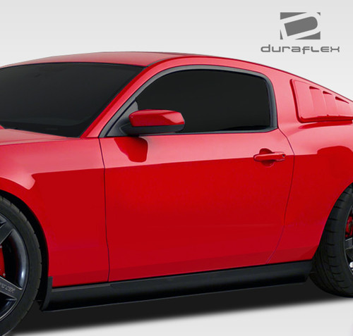 2005-2014 Ford Mustang Duraflex R-Spec Side Skirt Splitters - 2 Piece / Vehicle Year Make Model Trim - 2005-2014-Ford Mustang ALL / Product Type - Sideskirts / Style Name -R-Spec / Kit Material - FRP (Fiberglass Reinforced Plastics) / Notes -