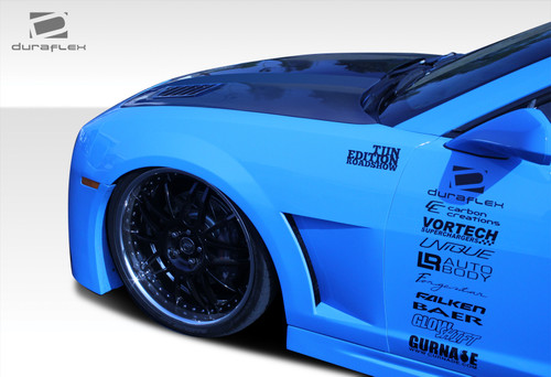 2010-2015 Chevrolet Camaro Duraflex Tjin Edition Fenders - 2 Piece / Vehicle Year Make Model Trim - 2010-2015-Chevrolet Camaro ALL / Product Type - Fender / Style Name -Tjin / Kit Material - FRP (Fiberglass Reinforced Plastics) / Notes -
