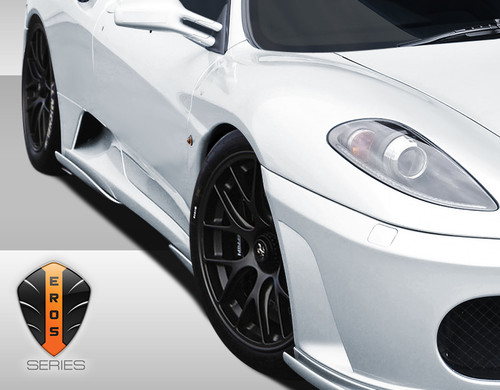 2005-2009 Ferrari F430 Eros Version 1 Side Skirt Add On - 4 Piece / Vehicle Year Make Model Trim - 2005-2009-Ferrari F430 ALL / Product Type - Sideskirts / Style Name -Eros Version 1 / Kit Material - FRP (Fiberglass Reinforced Plastics) / Notes -